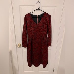 Red rose pattern winter dress 🌹